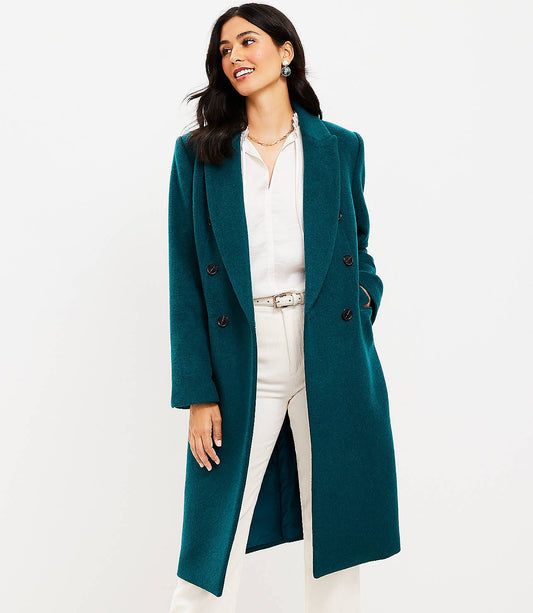 Womens Loft Double Breasted Coat