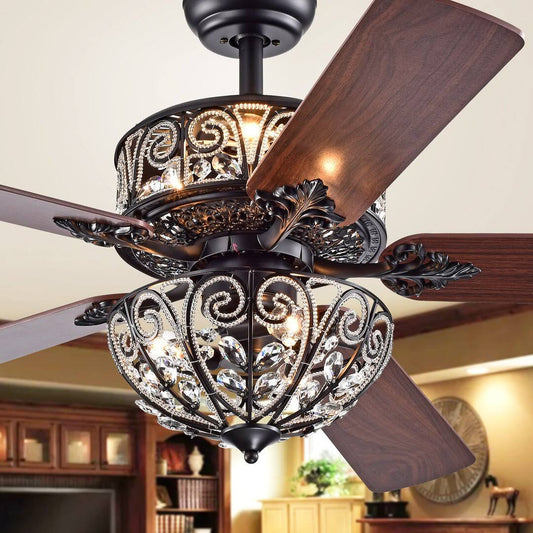 52 5 Blade Standard Ceiling Fan with Light Kit Included Rosdorf Park Finish