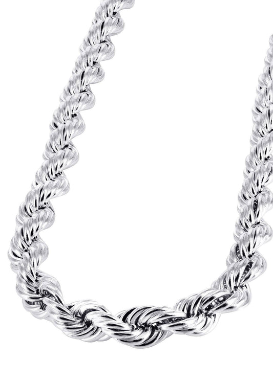 White Gold Chain Mens Hollow Rope Chain 10K/14K Gold