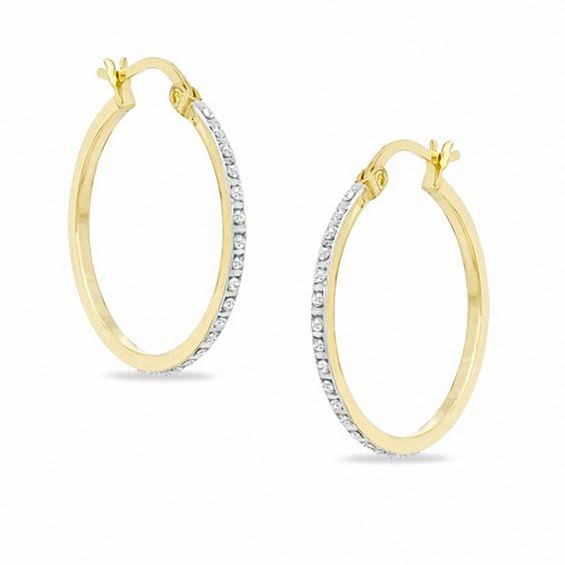 Zales Diamond Fascination Hoop Earrings in Sterling