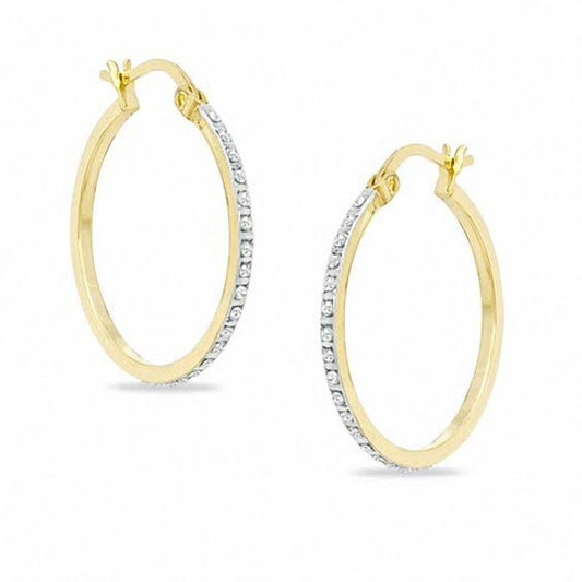 Zales Diamond Fascination Hoop Earrings in Sterling