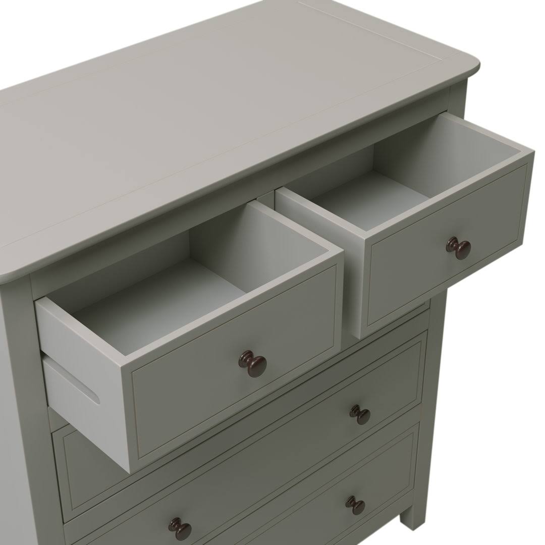 White Solid Wood Chest With 5 Drawers Red Barrel Studio