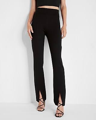 Womens Columnist High Waisted Front Vent Straight Pant