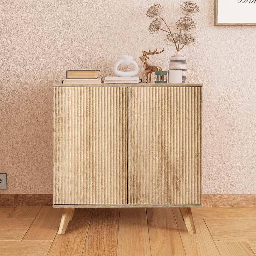 affeivul Accent Storage Cabinet, Modern Accent Buffet Cabinet with Adjustable Shelves, Freestanding Sideboard with Double Doors, Accent Cabinet with