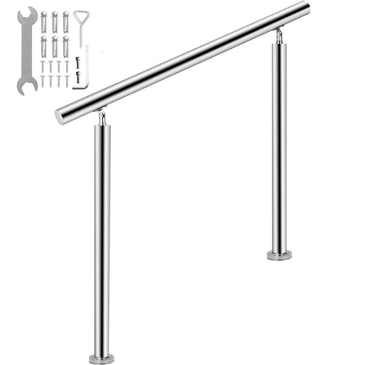 VEVOR Handrail for Outdoor Steps Stainless Steel Handrail Fits 2 to 3 Steps