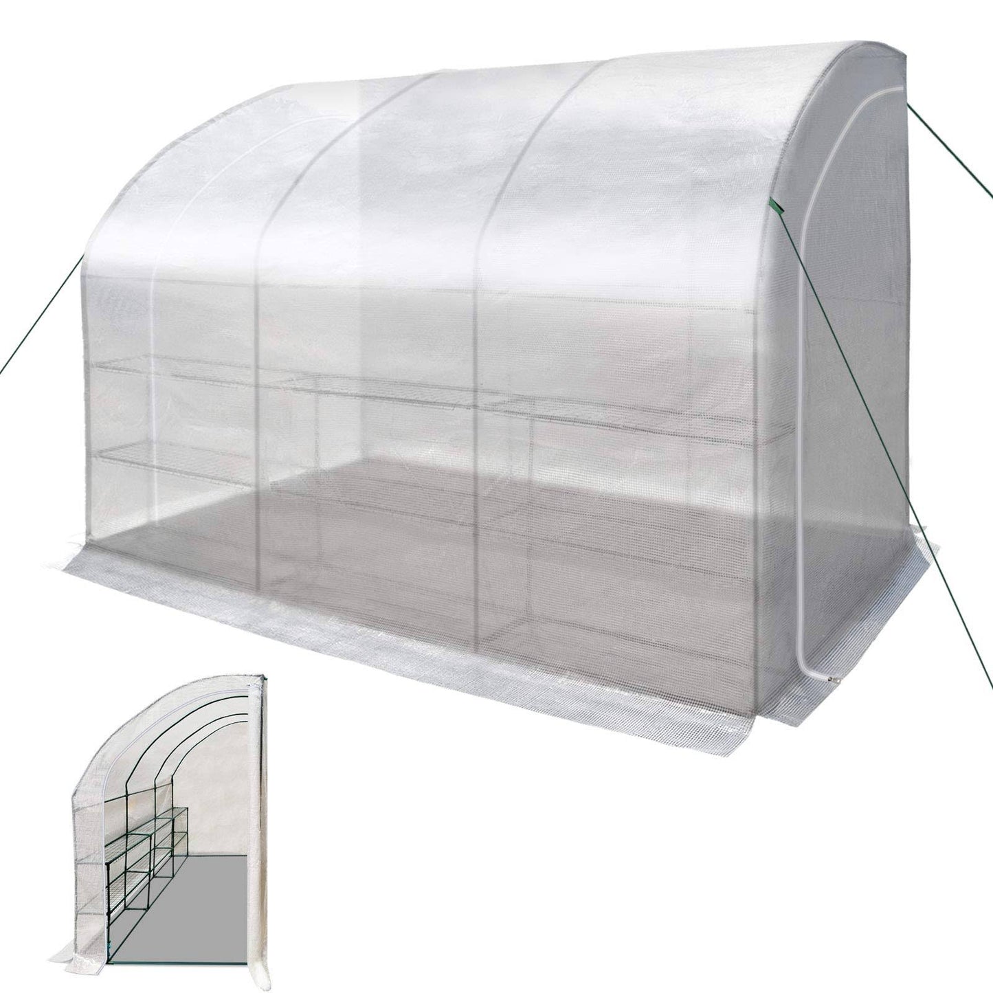 Yardgrow Outdoor Large Walk-in Wall Greenhouse Portable Waterproof Hot House 10x5x7H w 3 Tiers/6 Shelves Gardening