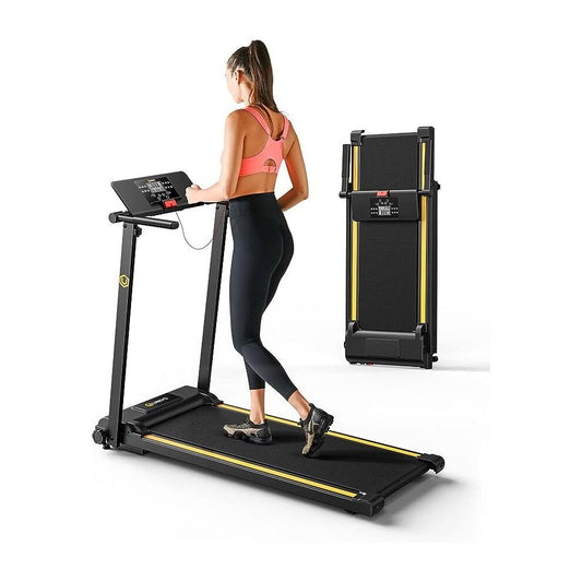 UREVO Folding Treadmill 2.25HP Mini Treadmills for Home Office with 12 HIIT Modes