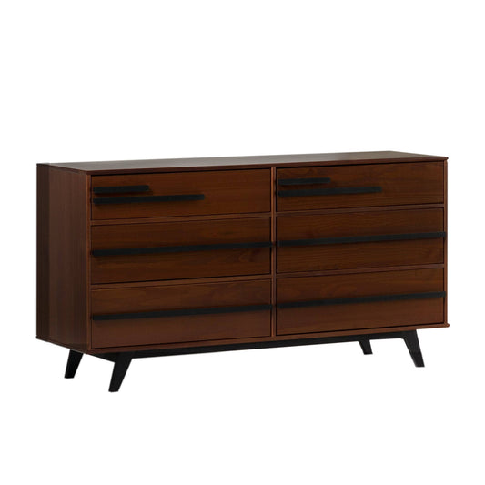 6-Drawer Solid Wood Modern Dresser - Natural Pine