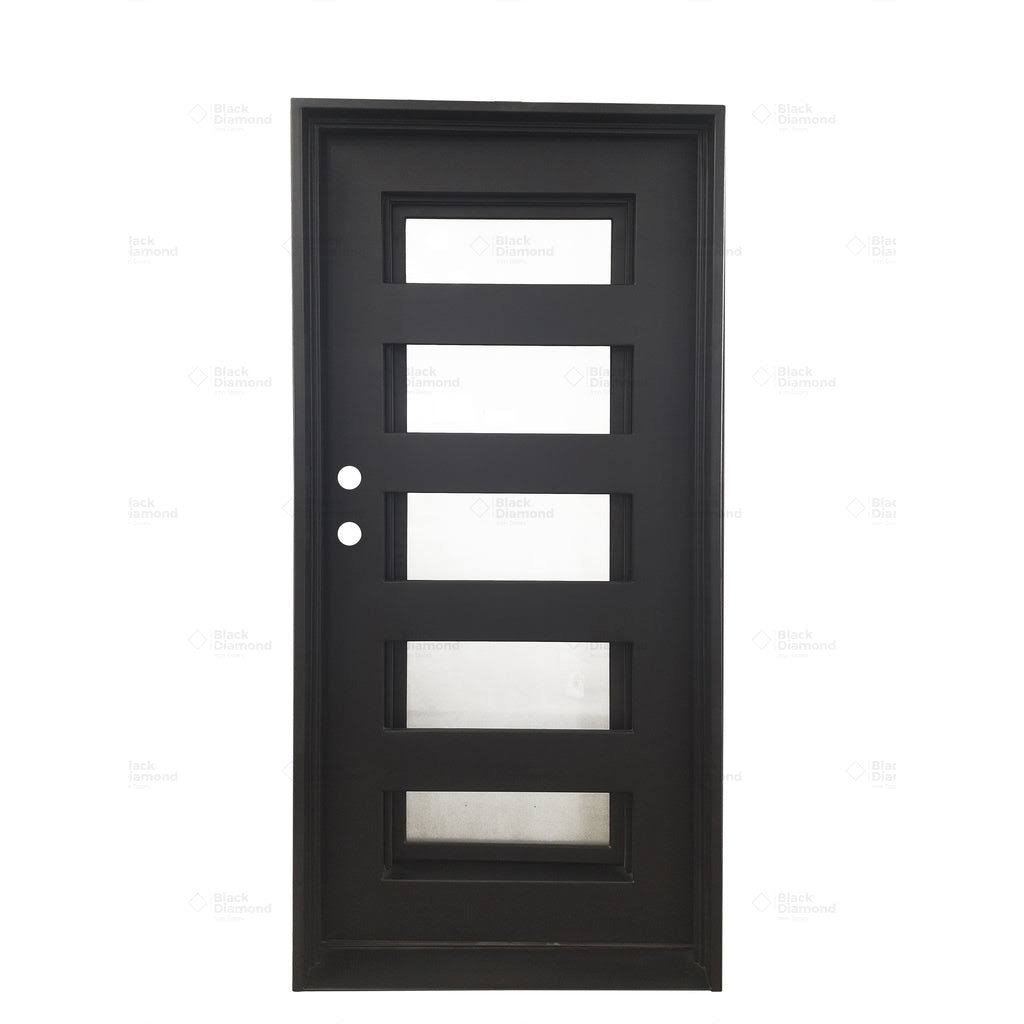 Wrought Iron Door - Single, 37 x 81 / Left Hand Inswing / Sandblast - Chicago 5