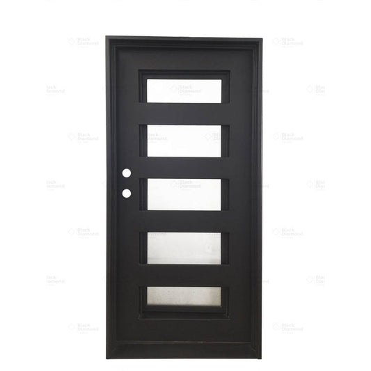 Wrought Iron Door - Single, 37 x 81 / Left Hand Inswing / Sandblast - Chicago 5