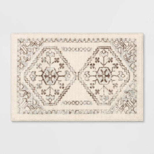 7x10 Kensington Washable Persian Style Cream Rug Cream - Threshold