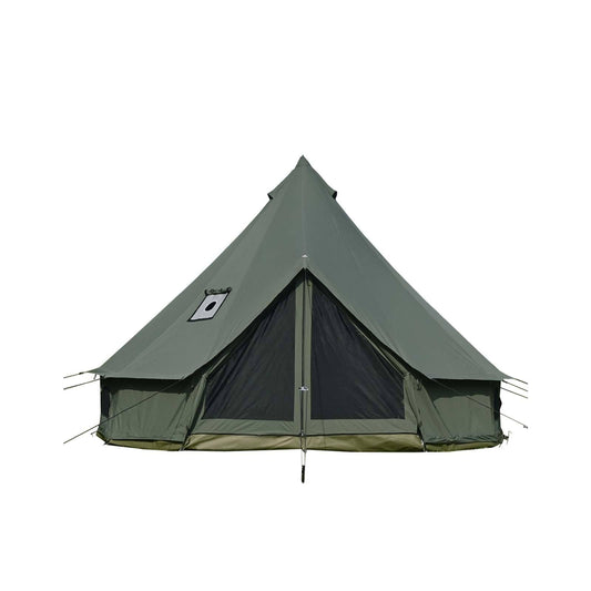 WaldZimmer Cotton Canvas Bell Tent with Stove Jack, Roomy Yurt Tent for Family Glamping Camping, 4 Season Tent with Zipped Removable Floor