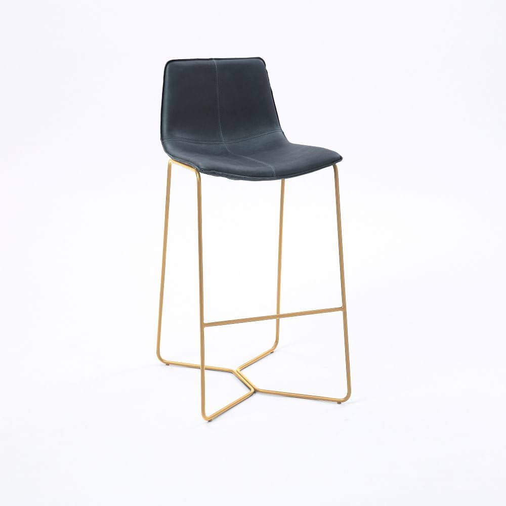 West Elm Slope Stool Leather