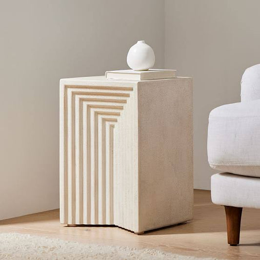 West Elm Zayden White Side Table