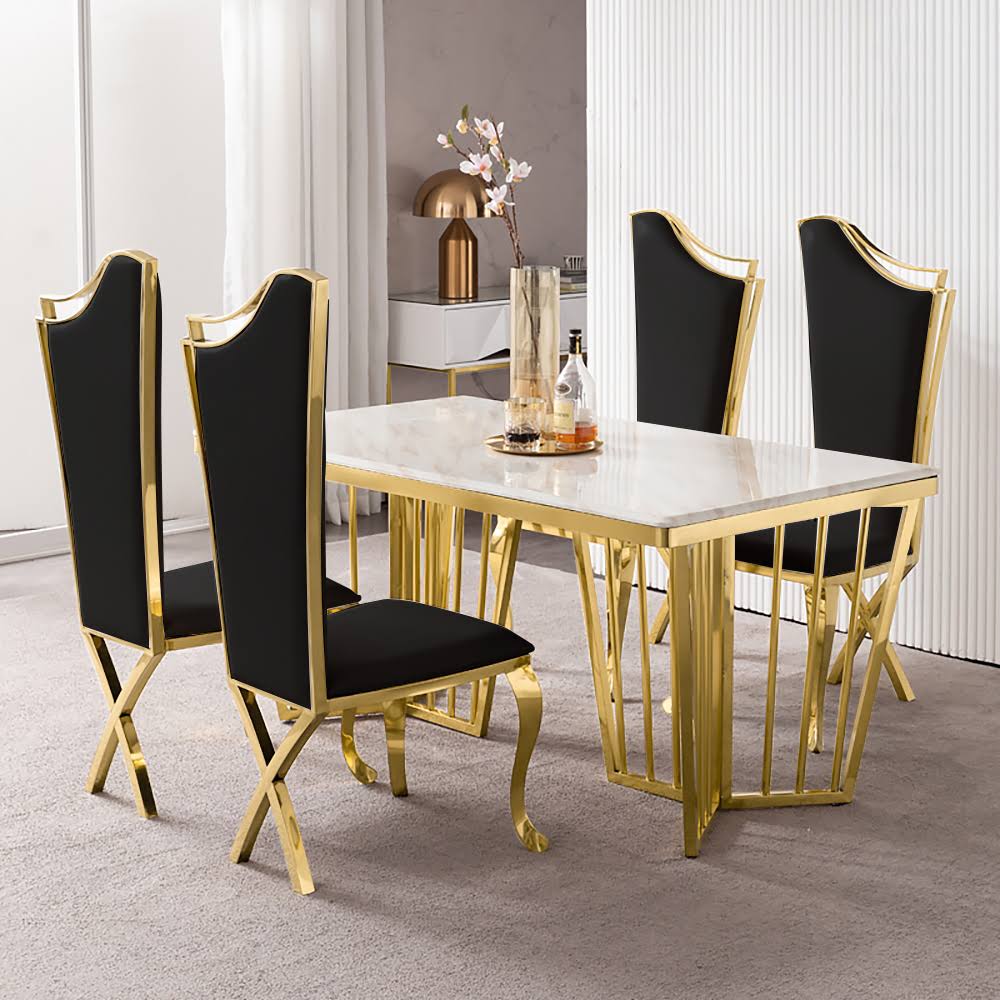 Upholstered Dining Chairs Side Chair Stainless Steel Legs