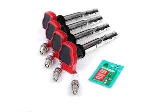 VW MK6 GTI 2.0T - Ignition Service Kit: Includes four Original Equipment red coil packs and four Bosch double platinum ...