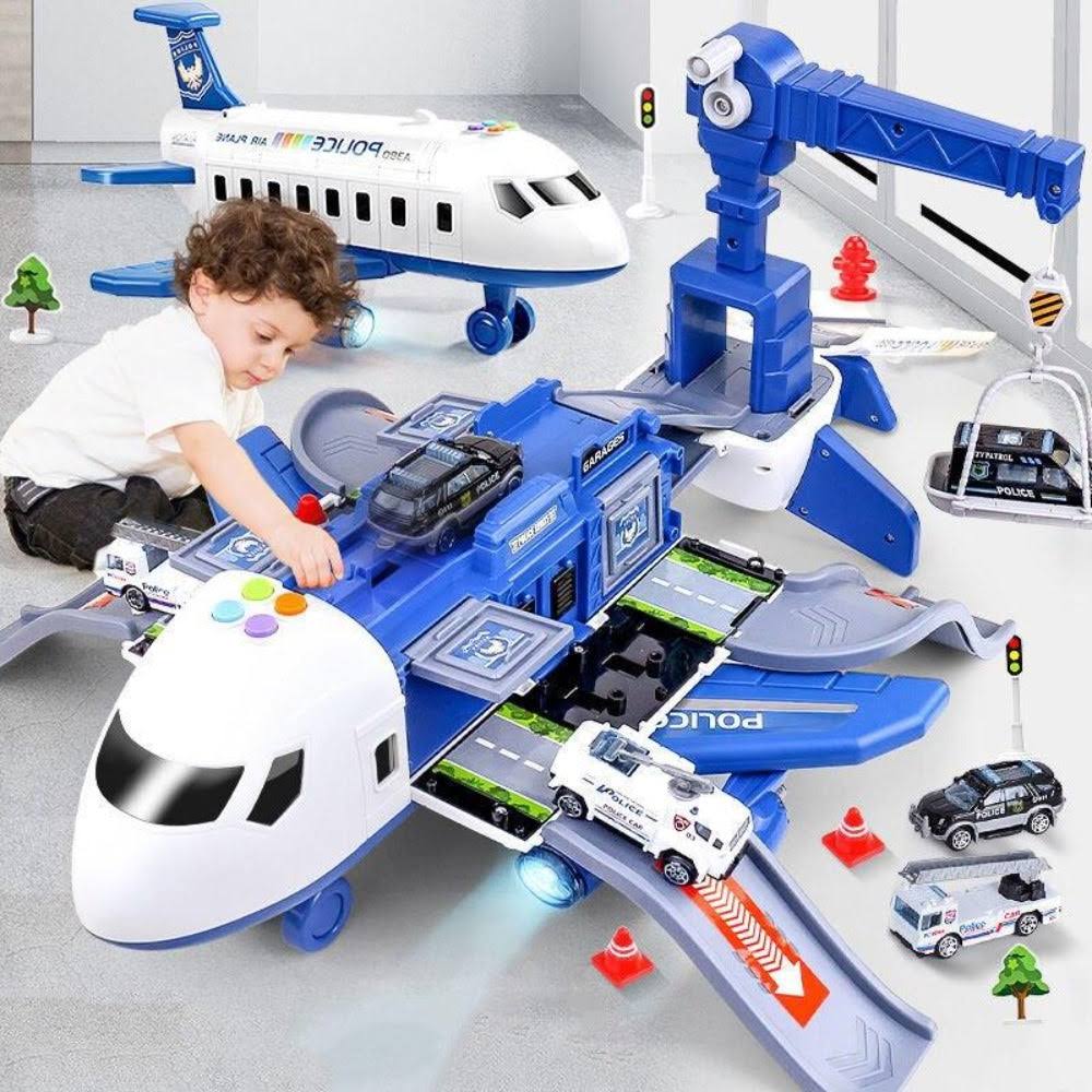 Airplane Police Fireman Construction Car Vehicle Set Storage Toddler Police Set