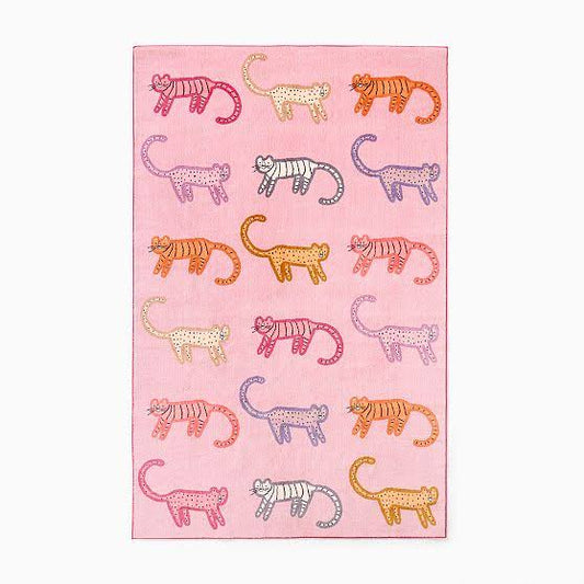 West Elm Washable Wildcats Rug Pink Blush