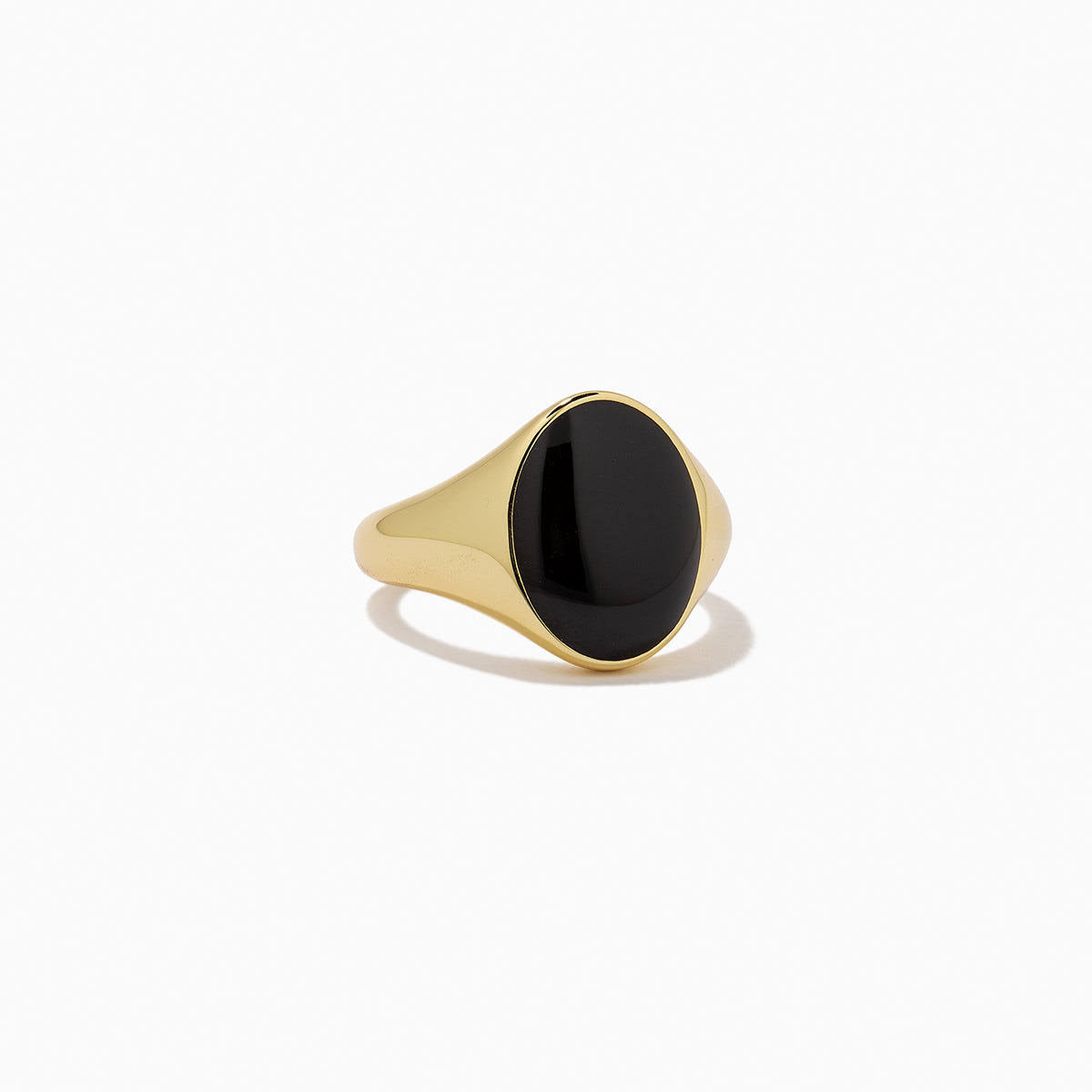 Womens Uncommon James Black Onyx and Gold Oval Ring in