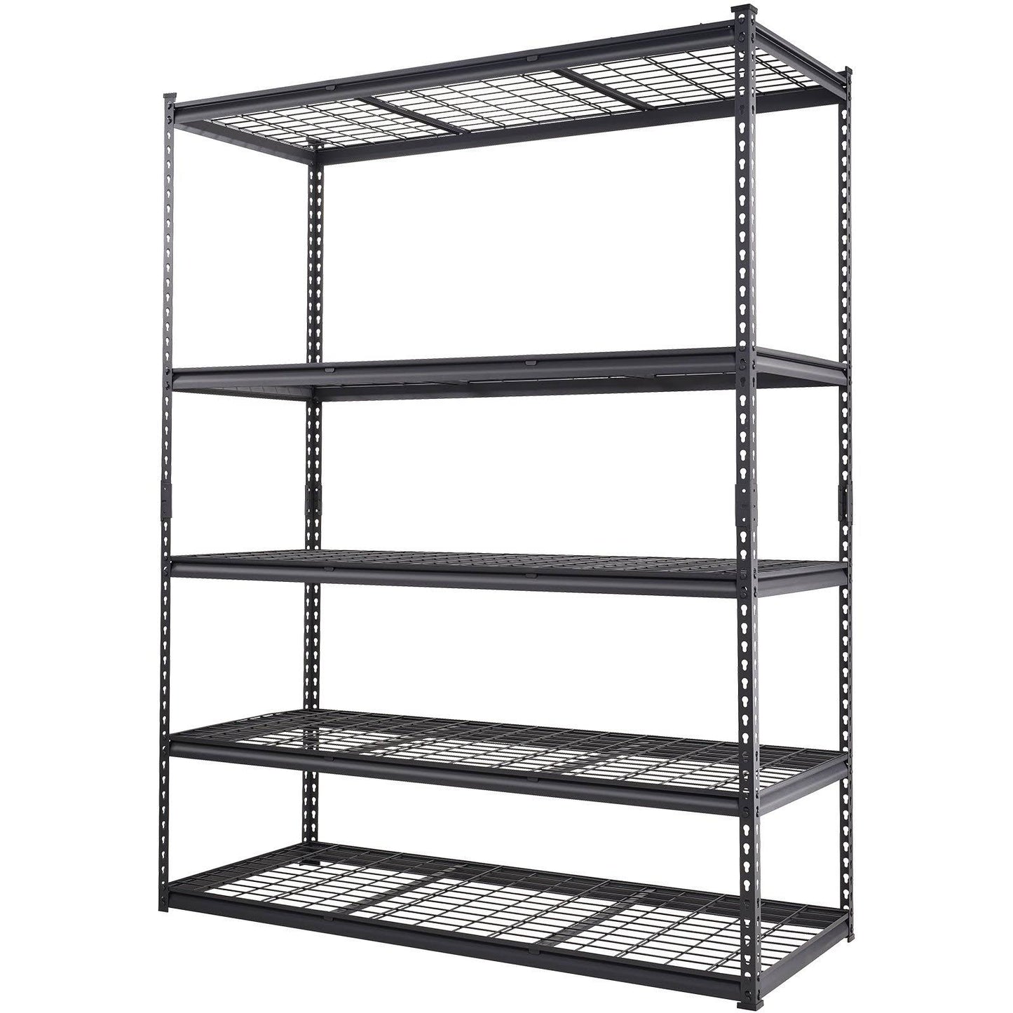 VEVOR Storage Shelving Unit, 5-Tier Adjustable, 2000 lbs Capacity, Heavy Duty Garage Shelves Metal Organizer Wire Rack, Black, 48 L x 24 W x 72 H