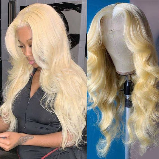 613 Blonde Wig Body Wave Human Hair Wig HD Lace Front Wig