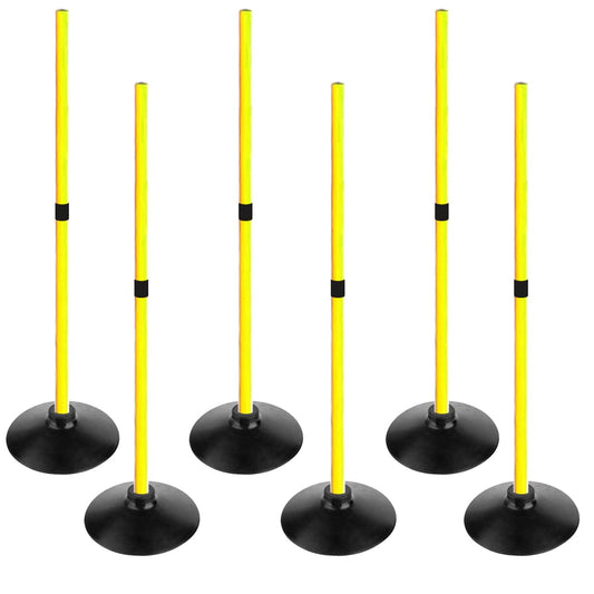 ASENVER Soccer Agility Poles Set Detachable Sports Trainning Speed Pole Slalom Poles with Rubber Base Sport Traning Equipment