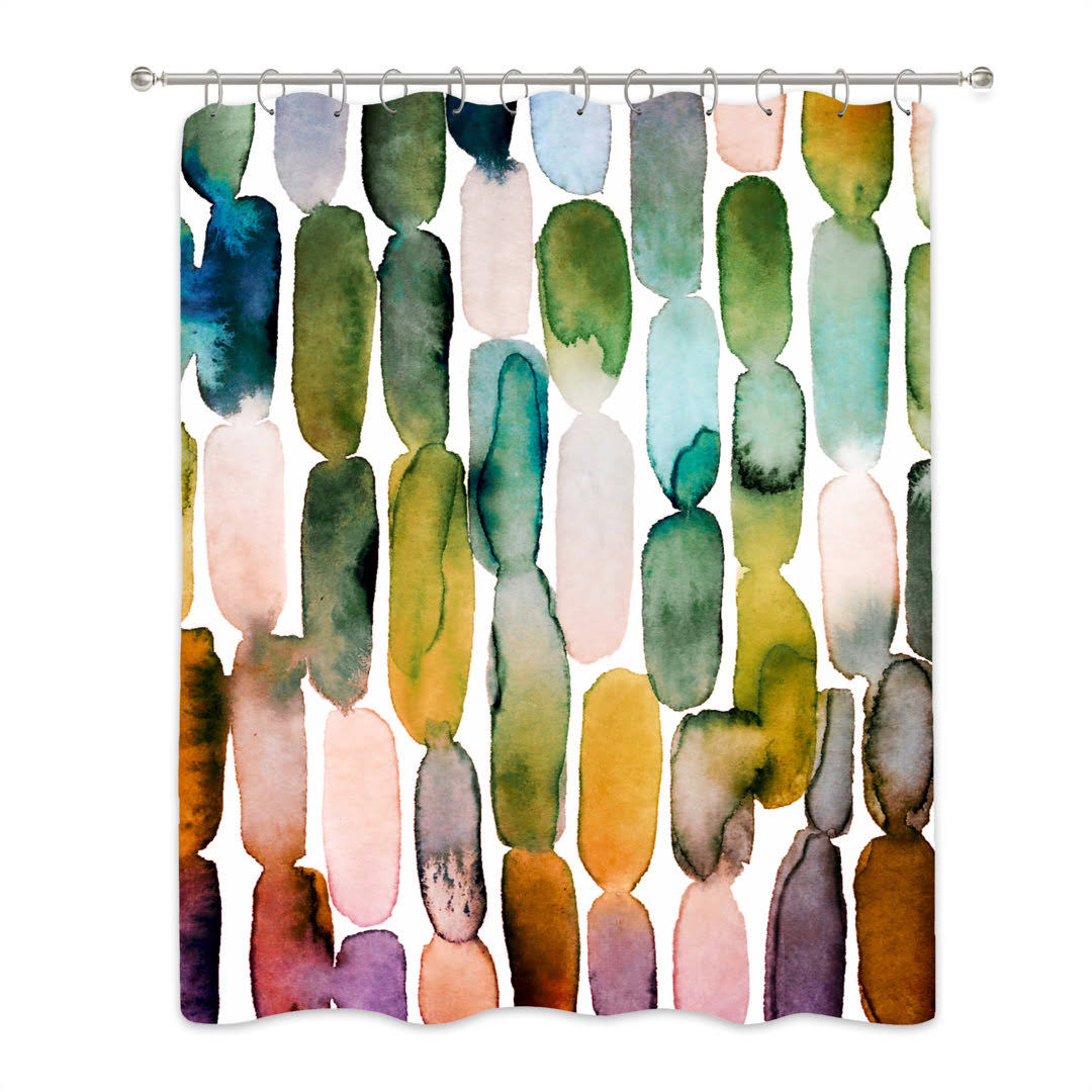 Abstract Shower Curtain Watercolor Strokes by Lisa Nohren The Twillery Co