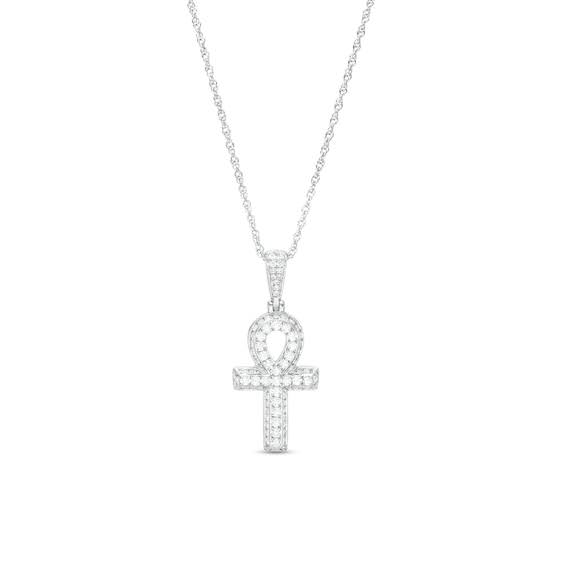 Zales 1/3 CT. T.w. Diamond Ankh Cross Pendant in 10K Gold