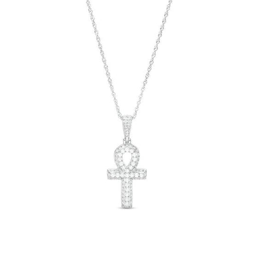 Zales 1/3 CT. T.w. Diamond Ankh Cross Pendant in 10K Gold