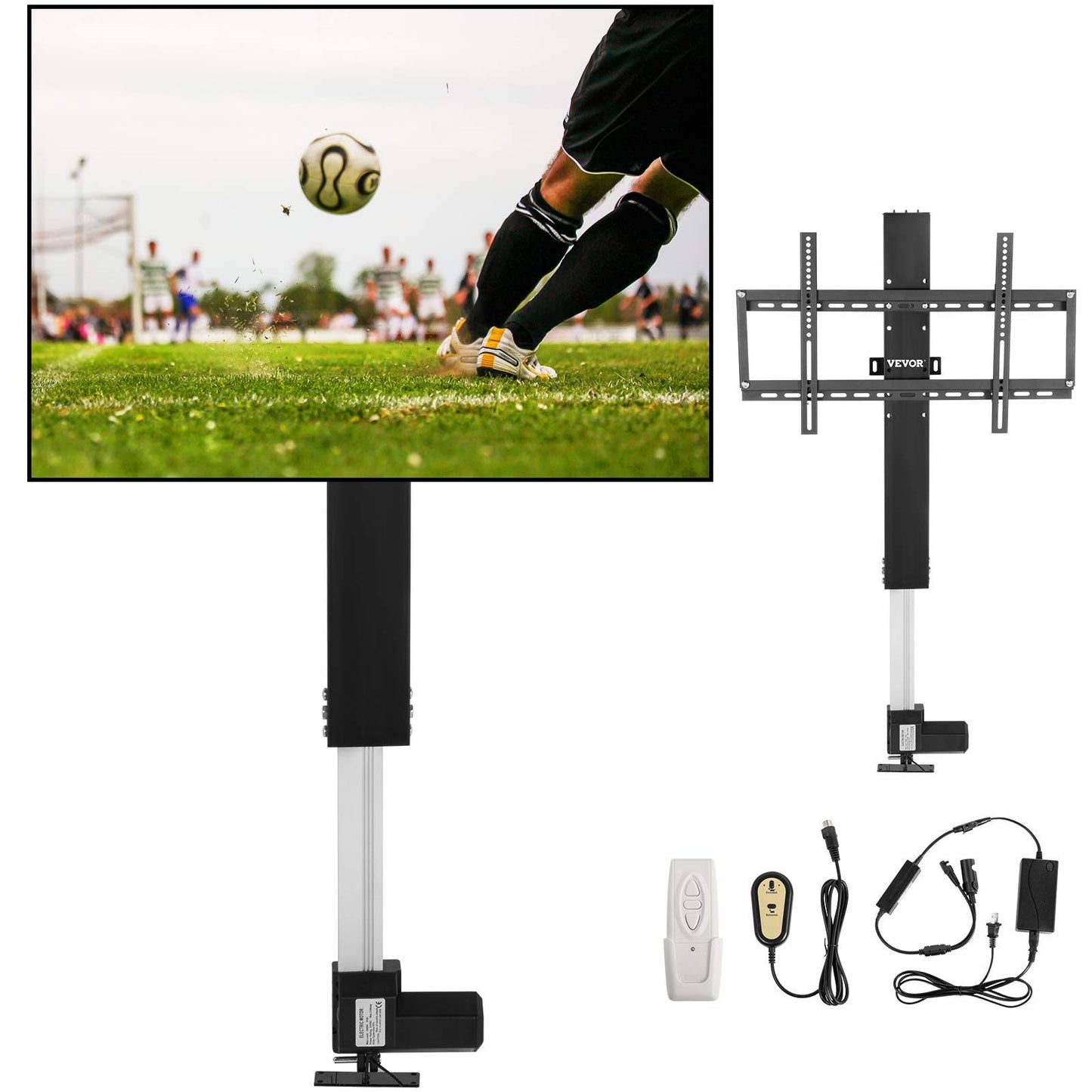 VEVOR Motorized TV Lift Stroke Length Motorized TV Mount with Remote Control Height Adjustable 20 Stroke