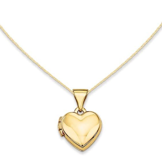 Zales Polished Heart Locket in 14K