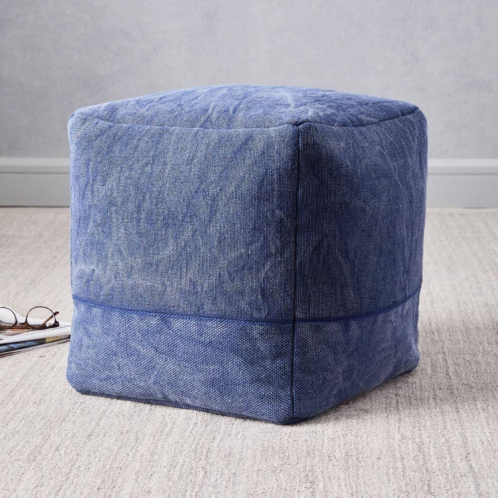 West Elm Cotton Canvas Pouf