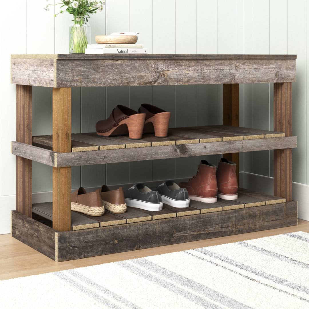 8 Pair Shoe Storage Bench Sand & Stable Finish