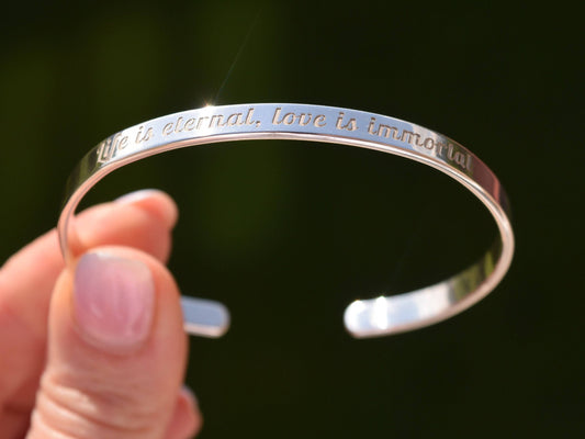 925 Sterling Silver Bracelet Personalized Message Engraved Bracelet