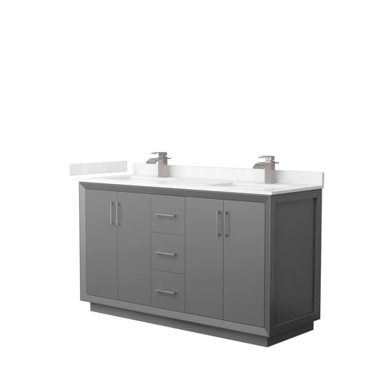 Wyndham Collection WCF414148SLGWCUNSMXX 48 in. Strada Single Bathroom Vanity, Light Green, White Cultured Marble Countertop, Undermount