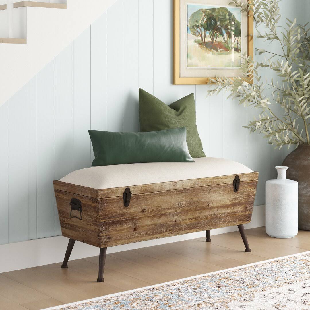 Annie Solid Wood Flip Top Storage Bench Sand & Stable