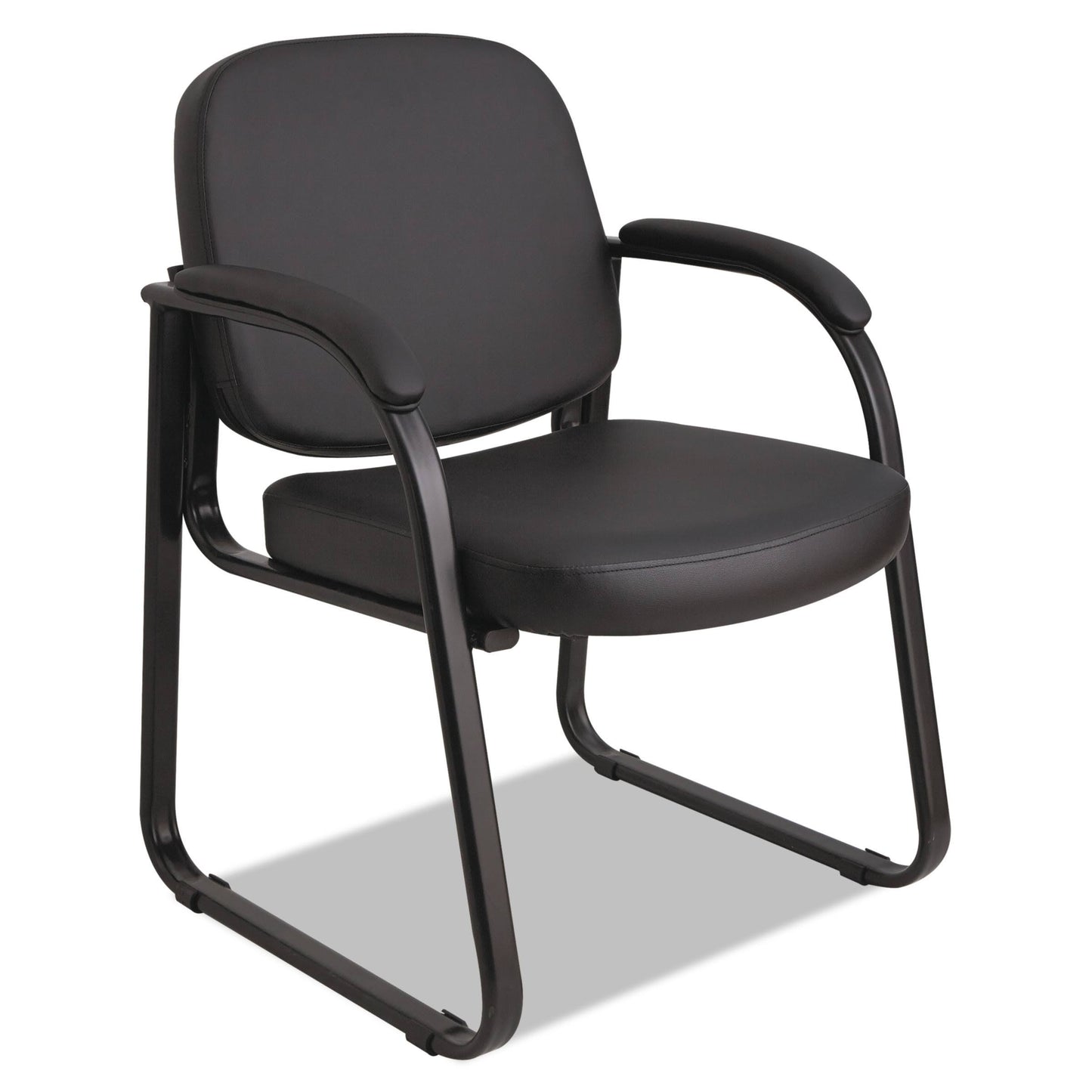 Alera 2824G Genaro Series Sled Base Guest Chair, Black Vinyl