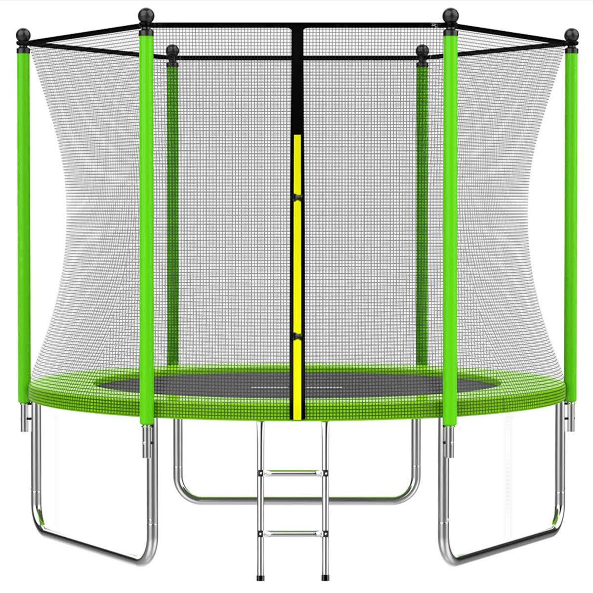 AOTOB 8ft Trampoline for Kids/Adults, Backyard Trampoline with Safety Enclosure Net, Blue, Size: 8