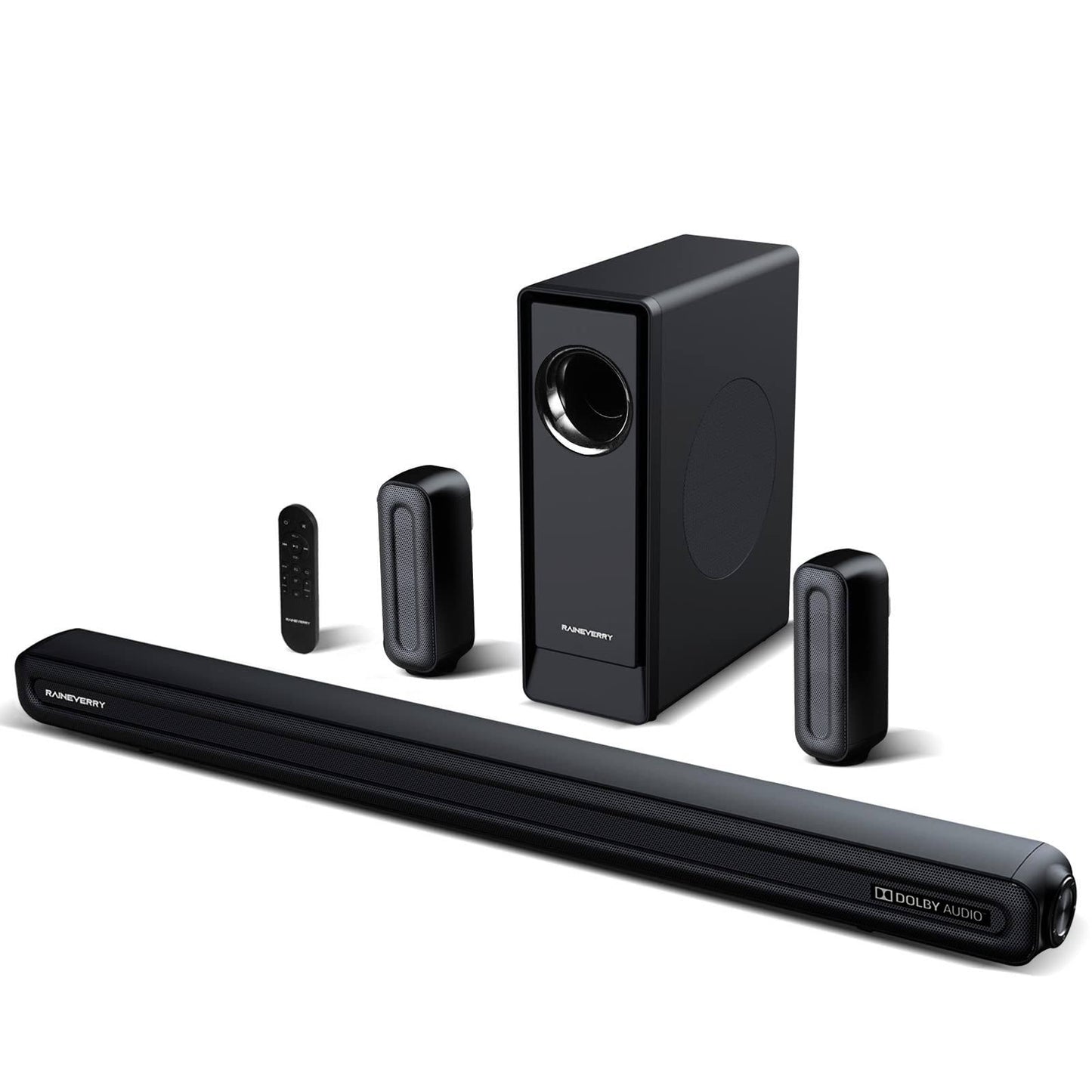 5.1 CH Surround Sound Bar System with Dolby Audio, Sound Bars, Wireless Subwoofer & Rear Speaker, Dolby Digital Plus, Bluetooth 5.0 for Home Theater