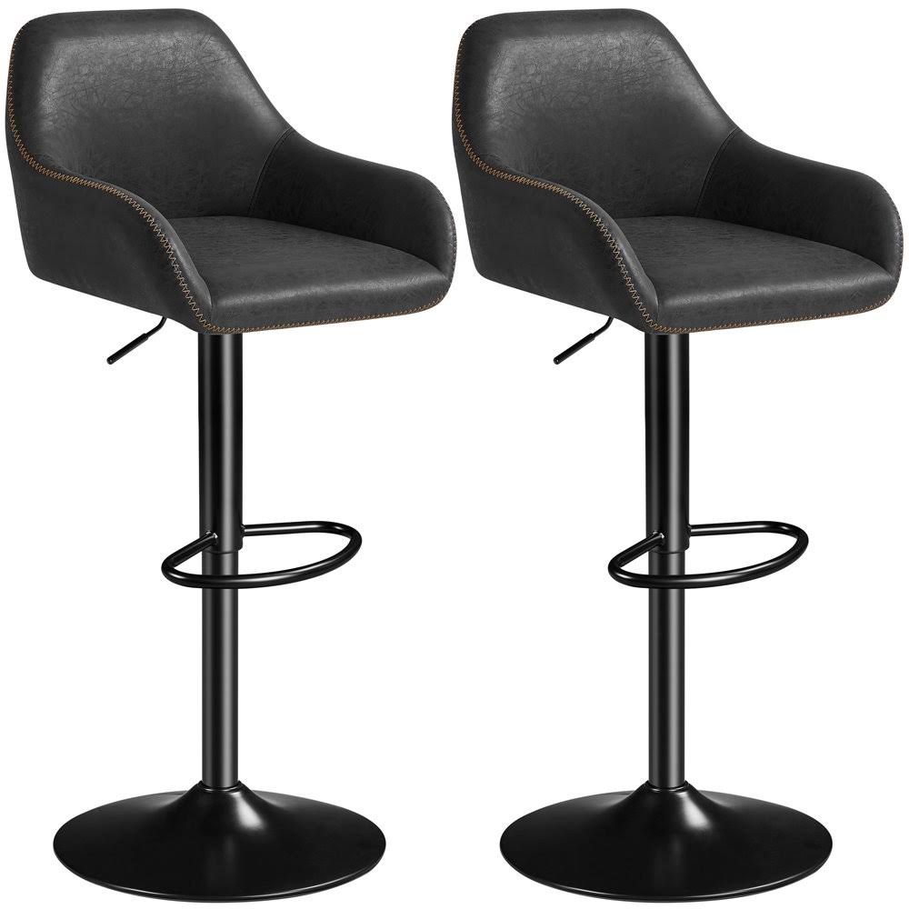 2Pcs Vintage Swivel Bar Stools 17 Stories