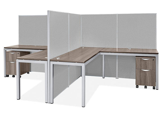 Uline Downtown Privacy Workstation Double Row 2-Person