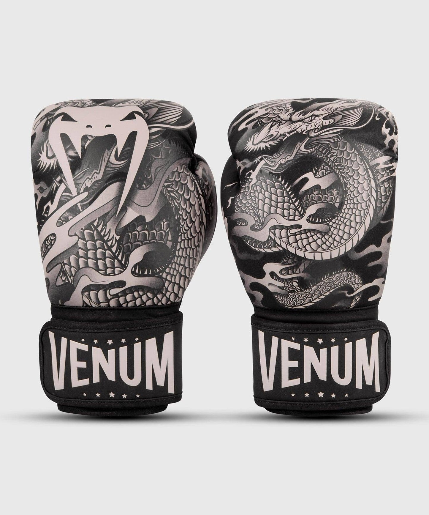 Venum Dragons Flight Boxing Gloves - Black/Black 16 oz