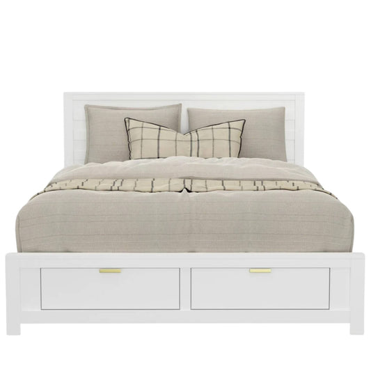 Alpine Furniture Carmel Queen Storage Bed, White