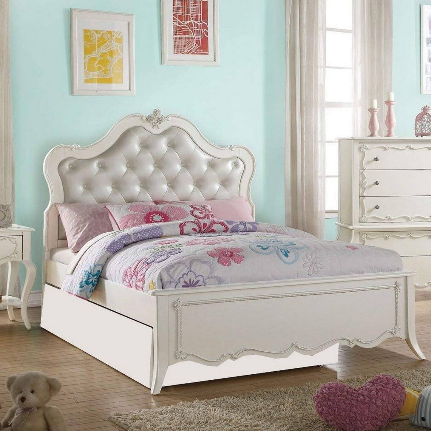 Acme Edalene Full Bed - - Pearl White