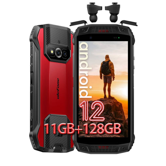 Ulefone Android 12 Armor 15 Rugged Phone Unlocked IP68/IP69K Built-in TWS Earbuds