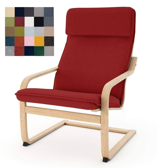 Vepping Lude Multi Colored Armchair Replacement Cover, Fits Ikea POÄNG Armchair, Cushion Not Included (Cushion Design 3, Cotton - Grey)