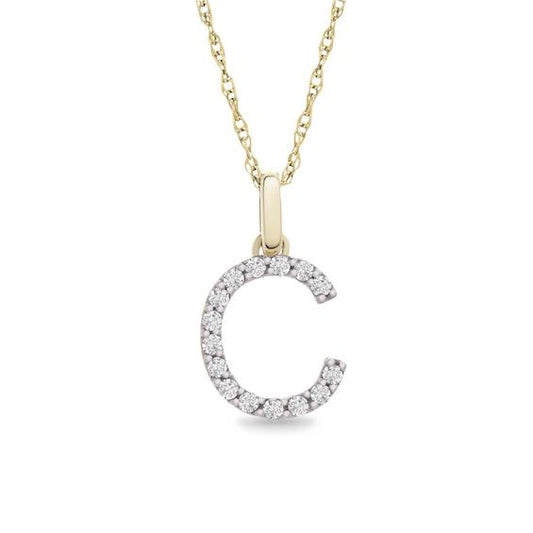 1/10 CT. T.W. Diamond C Initial Pendant in 10K Gold