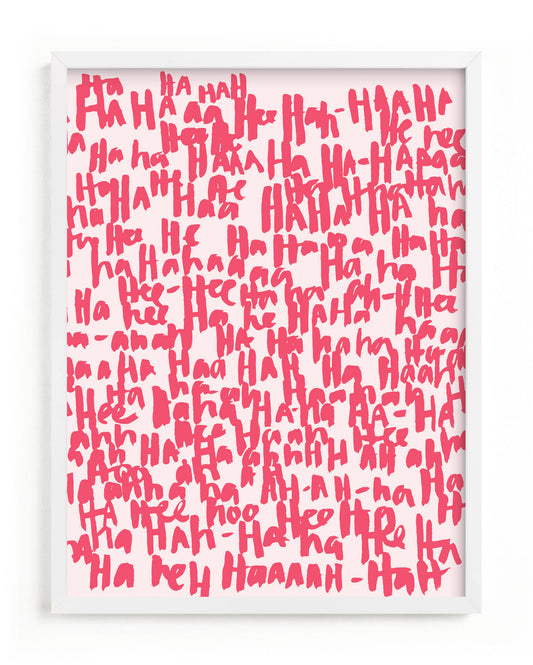 18x24 - HA-HA-HA-HA Limited Edition Wall Art Print Abstract By Minted | Larger Sizes Available | Pink