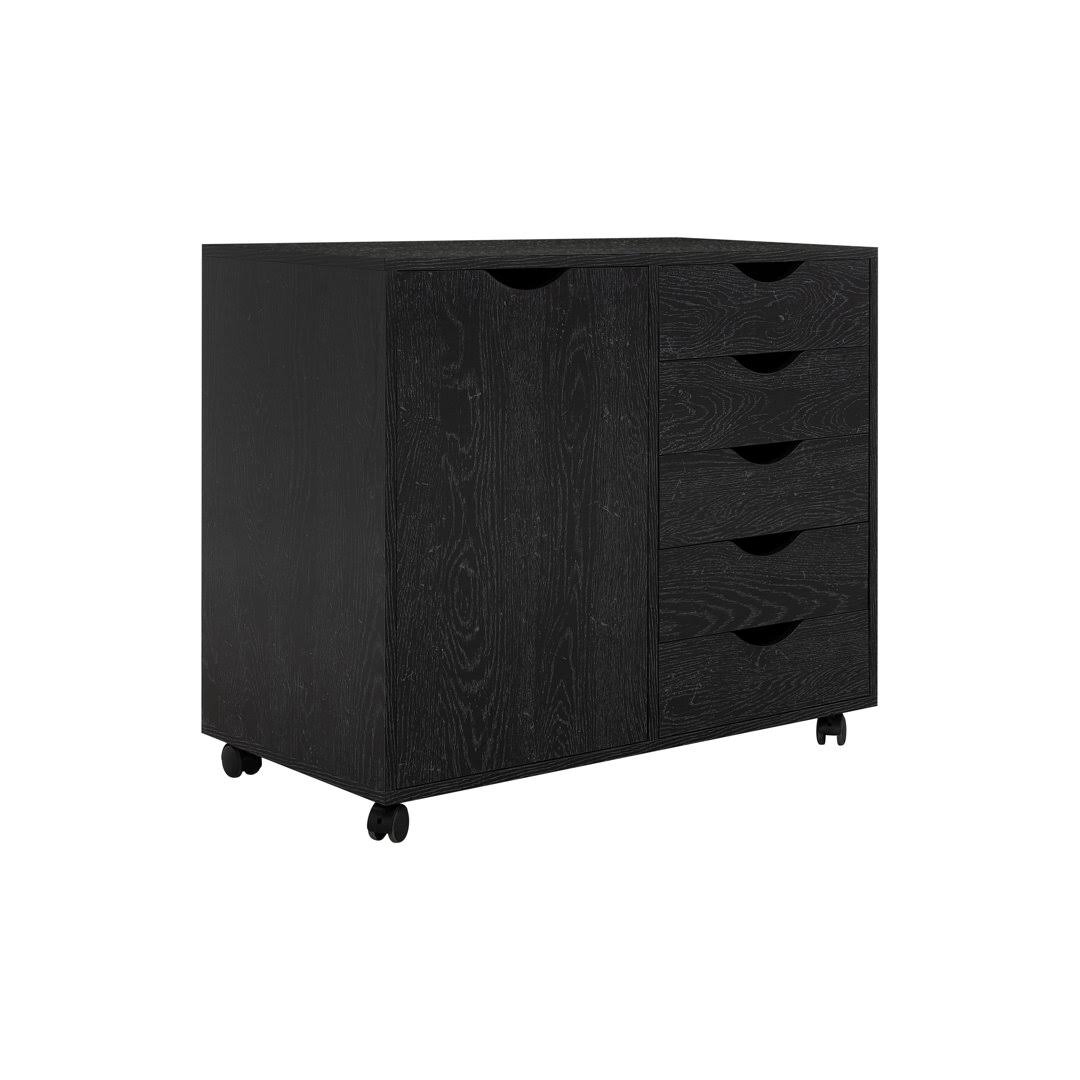 5-Drawer Office File Storage Cabinet with Shelves by Naomi Home Color Natural