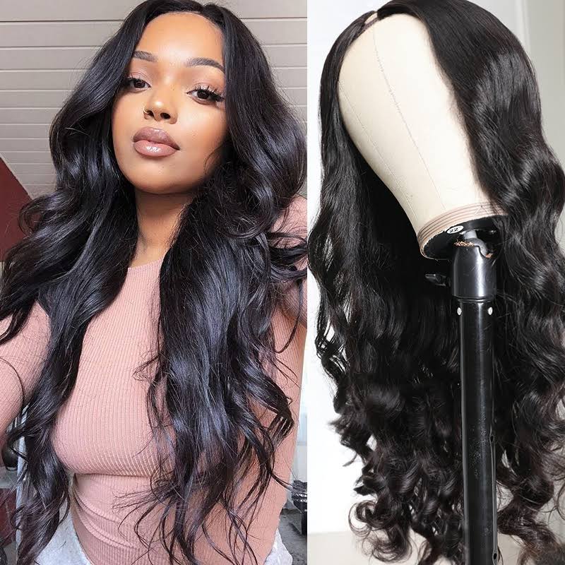 Women UNice Body Wave U Part / V Part Wig Human Hair Natural Color